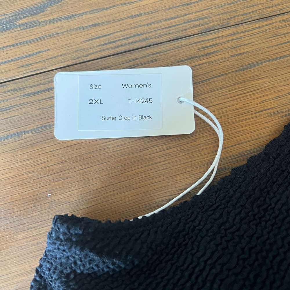 Black Bikini Ribbed Top - Picture 4 of 6